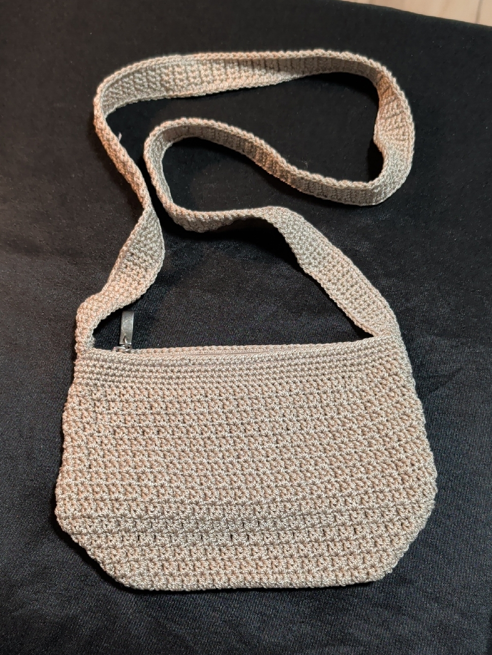 Beige Small Crochet Crossbody Bag